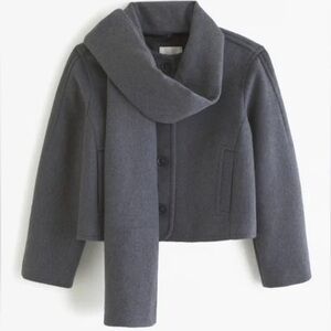 Abercrombie & Fitch Removable Scarf Double-Cloth Wool-Blend Jacket